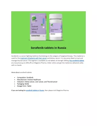 sorafenib is a cancer fighting medicine that