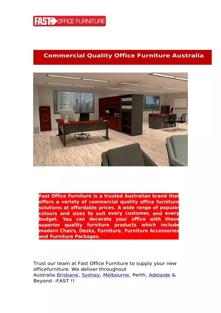 commercial quality office furniture australia