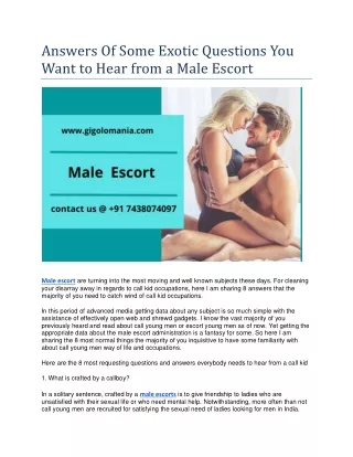 answers of some exotic questions you want to hear
