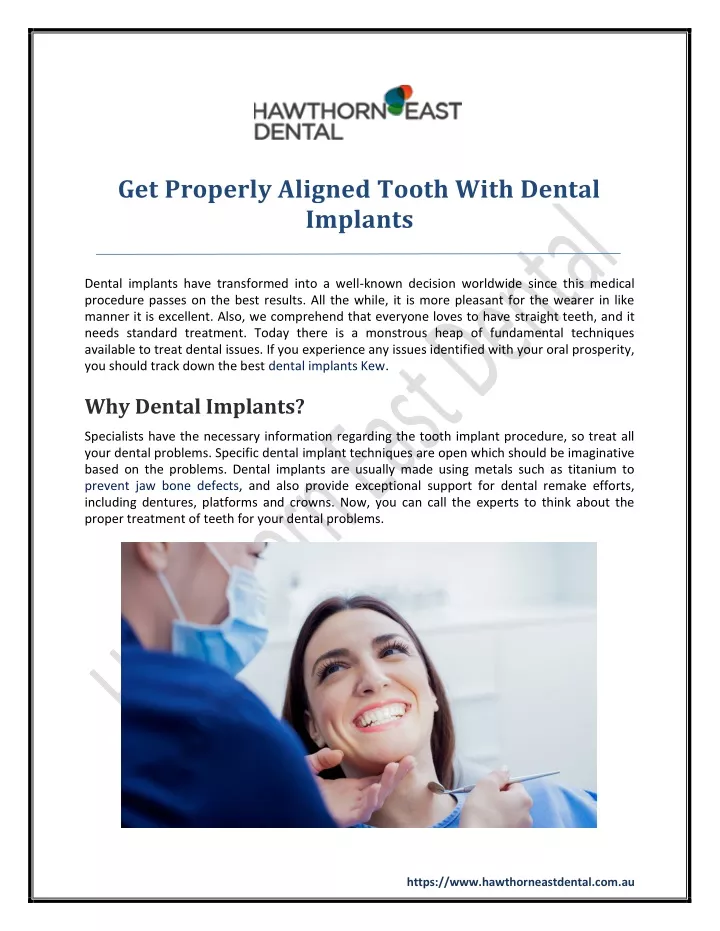 get properly aligned tooth with dental implants