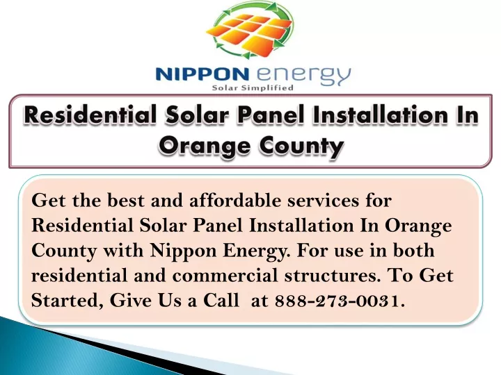 residential solar panel installation in orange