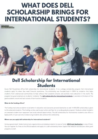 What Does Dell Scholarship Brings for International Students