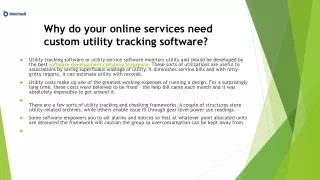 Why do your online services need custom utility tracking software?