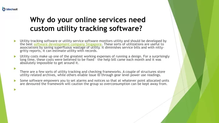 why do your online services need custom utility tracking software