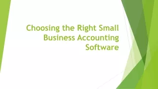 choosing the right small business accounting software