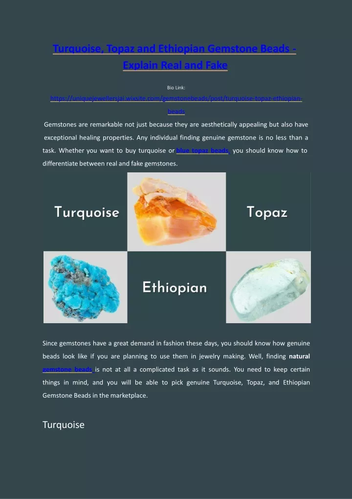 turquoise topaz and ethiopian gemstone beads