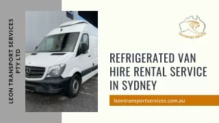 Refrigerated Van Hire Rental Service in Sydney