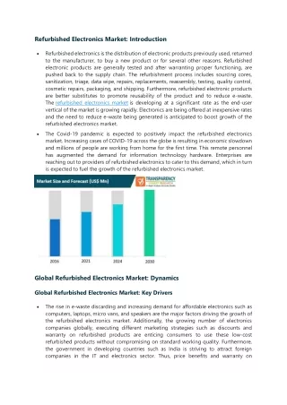 Refurbished Electronics Market