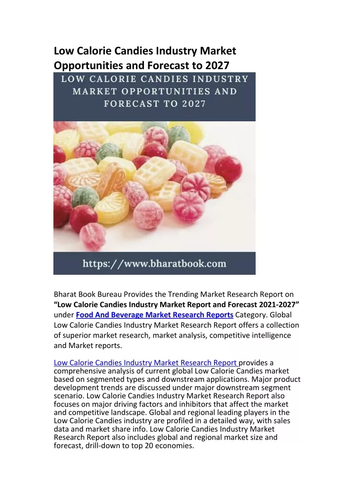 low calorie candies industry market opportunities