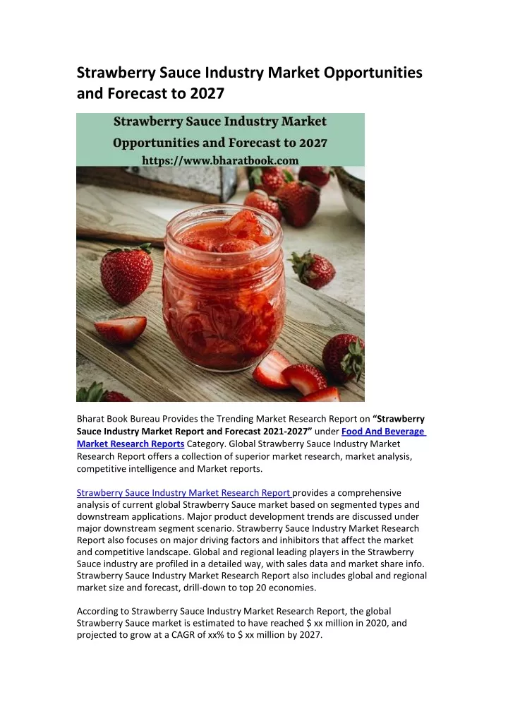 strawberry sauce industry market opportunities