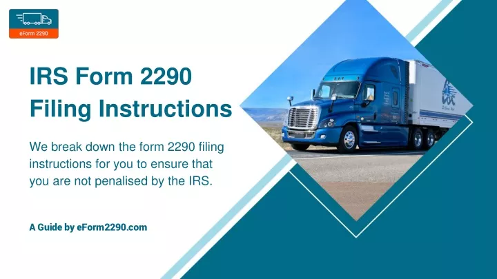irs form 2290 filing instructions