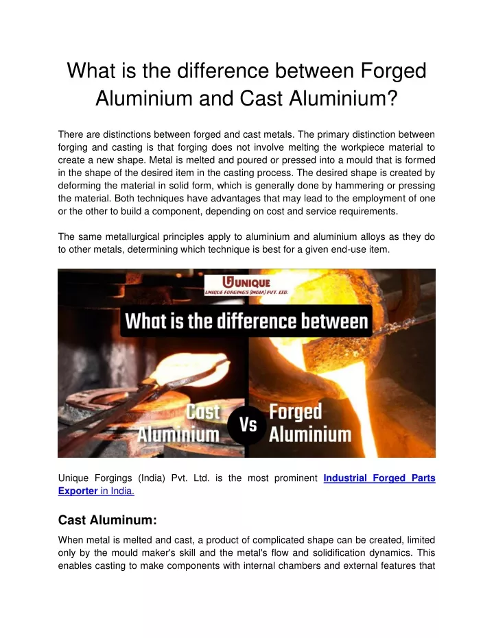 what is the difference between forged aluminium