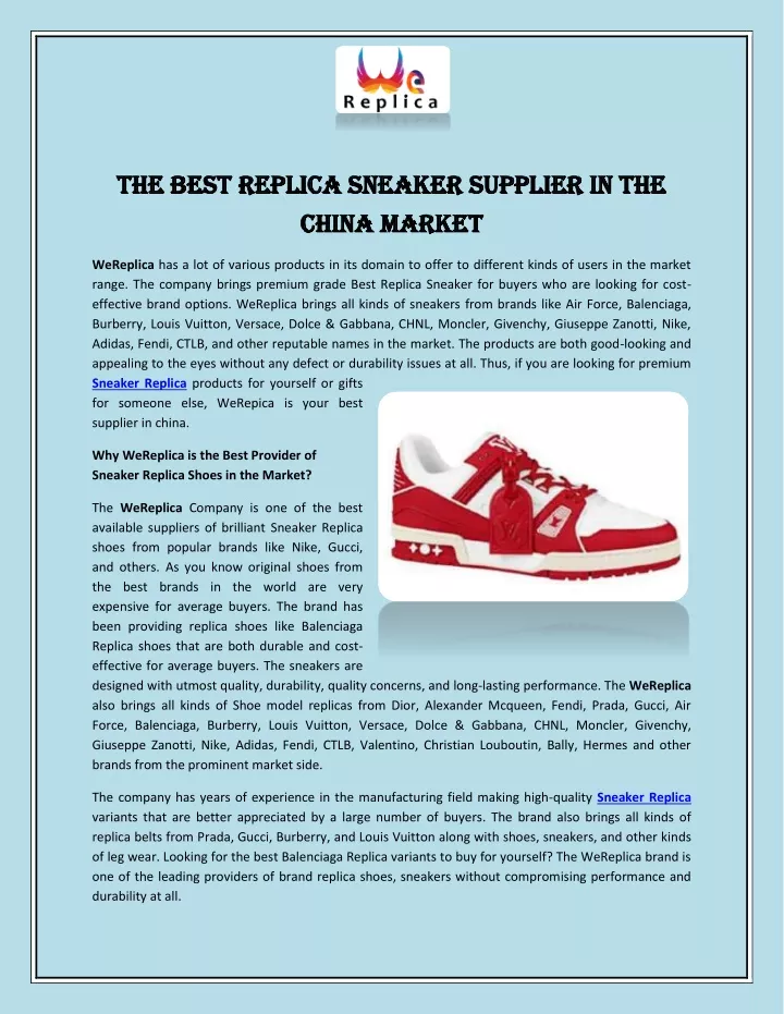 the best replica sneaker supplier in the the best