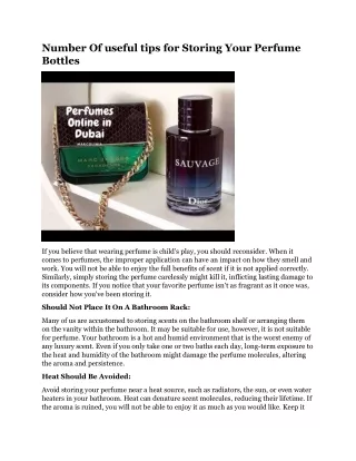 number of useful tips for storing your perfume