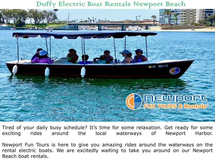 duffy electric boat rentals newport beach