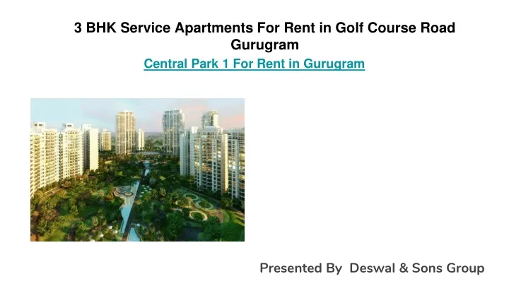 3 bhk service apartments for rent in golf course road gurugram