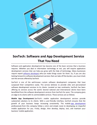 sovtech software and app development service that
