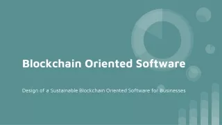 blockchain oriented software