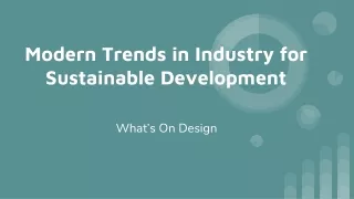 modern trends in industry for sustainable development