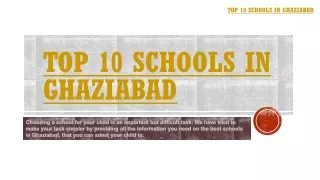 Top 10 Schools in Ghaziabad