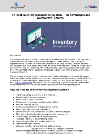 an ideal inventory management system