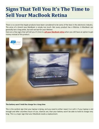 Signs That Tell You It's The Time to Sell Your MacBook Retina