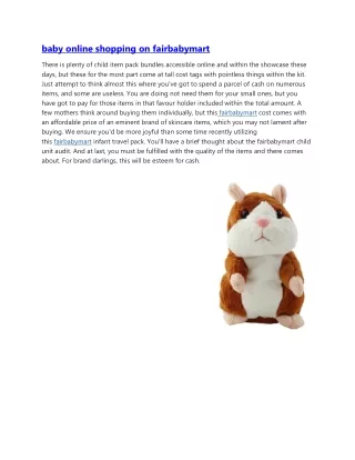 baby online shopping on fairbabymart