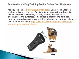 Buy BarXBuddy Dog Training Device Online from Ninja New