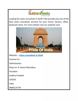 Vastu Consultant In Delhi  Subhavaastu.Com