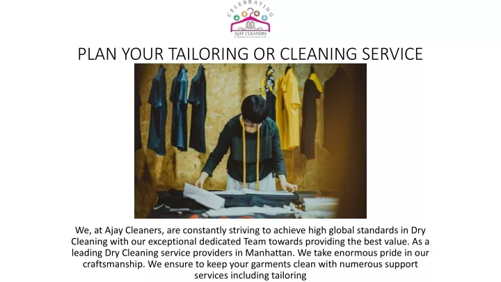 plan your tailoring or cleaning service