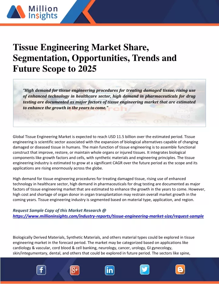tissue engineering market share segmentation