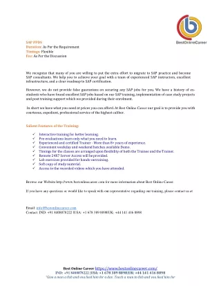 sap ppds duration as per the requirement timings