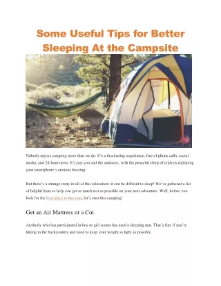 best place to buy tent