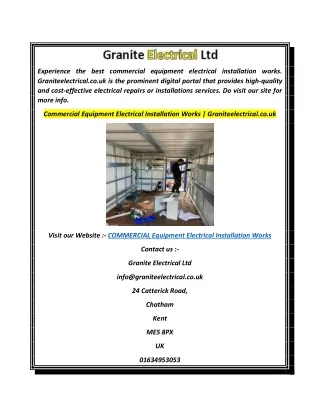 Commercial Equipment Electrical Installation Works  Graniteelectrical.co.uk