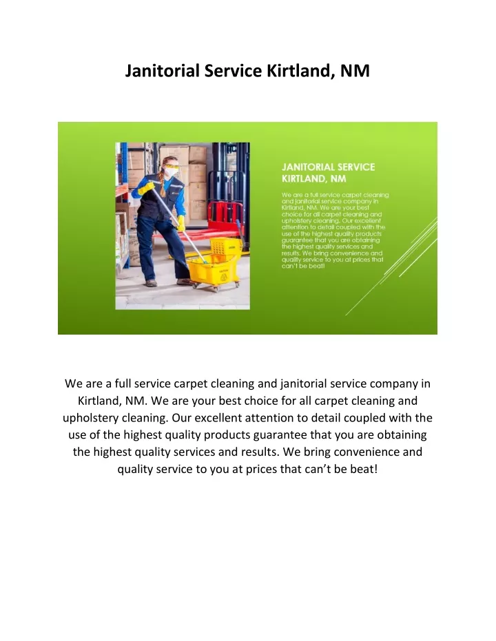 janitorial service kirtland nm