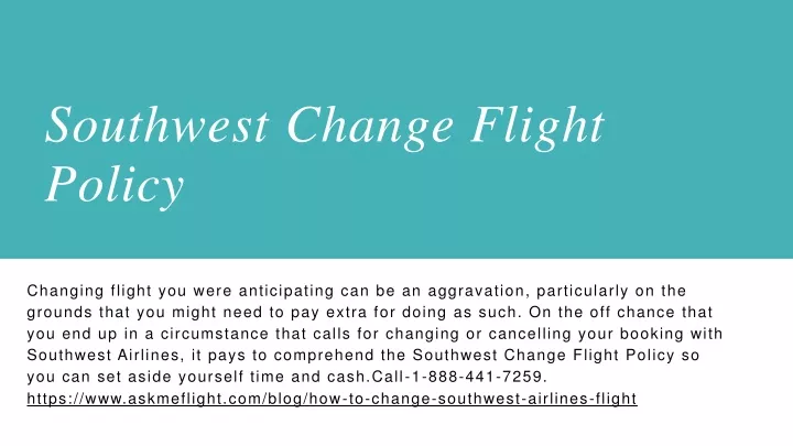 southwest c hange flight policy