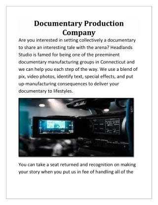 Documentary Production Company