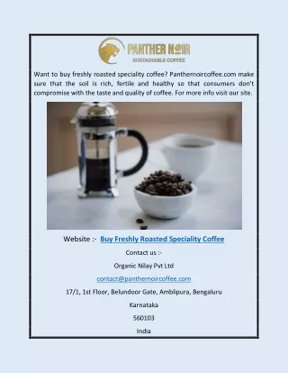 Buy Freshly Roasted Speciality Coffee | Panthernoircoffee.com