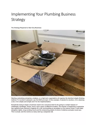 implementing your plumbing business strategy