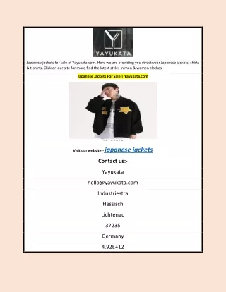 Japanese Jackets For Sale | Yayukata.com
