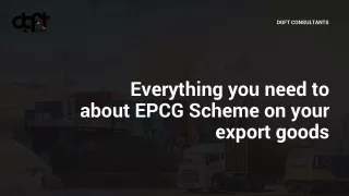 EPCG Scheme on your export goods
