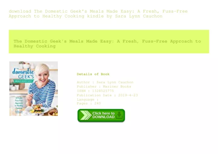 download the domestic geek s meals made easy