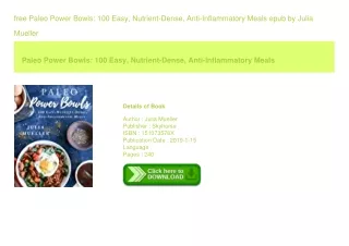 free Paleo Power Bowls 100 Easy  Nutrient-Dense  Anti-Inflammatory Meals epu