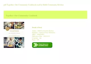 pdf Together Our Community Cookbook read by Hubb Community Kitchen