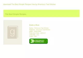 download The Best Simple Recipes free by America's Test Kitchen