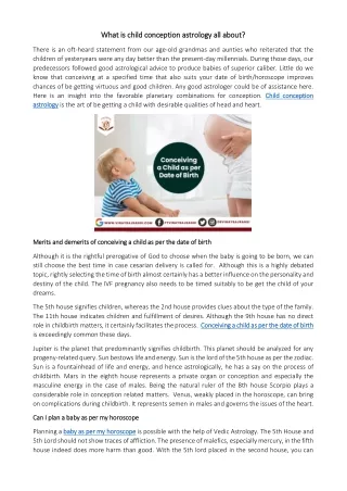 what what is is child conception astrology