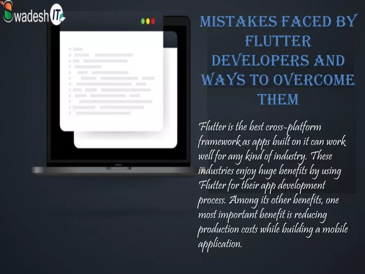 mistakes faced by flutter developers and ways