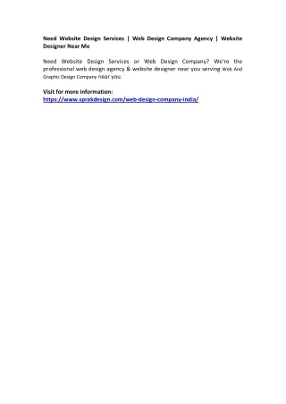 need website design services web design company