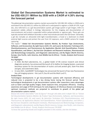 global gel documentation systems market
