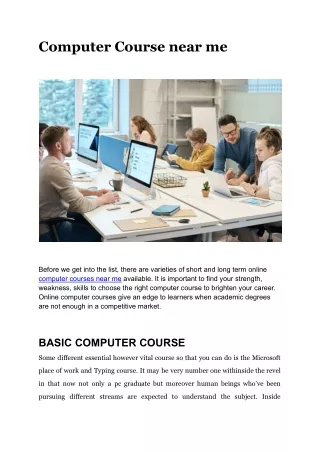computer course near me